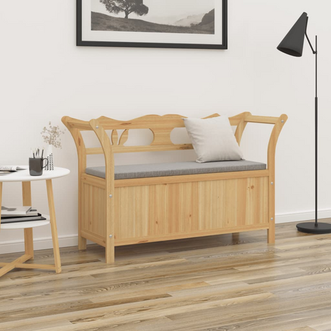 Solid Wood Fir Bench with Storage - 107x45x75.5 cm, Durable and Stylish Entryway Furniture