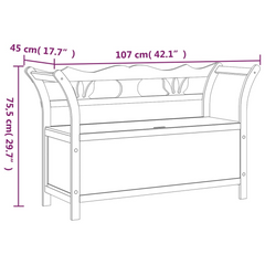 Solid Wood Fir Bench with Storage - 107x45x75.5 cm, Durable and Stylish Entryway Furniture