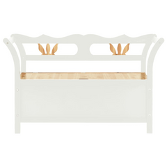 Bench White 107x45x75.5 cm Solid Wood Fir | Ample Storage, Practical Backrest, Durable Material