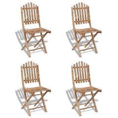 5 Piece Folding Outdoor Dining Set Bamboo - Elegant, Durable, and Weather-Resistant