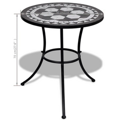 Bistro Table Black and White 60 cm Mosaic – Stylish Outdoor Coffee Table