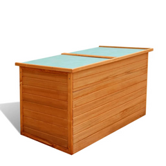 Wooden Garden Storage Box - 126x72x72 cm, Weatherproof Outdoor Chest for Cushions & Patio Essentials