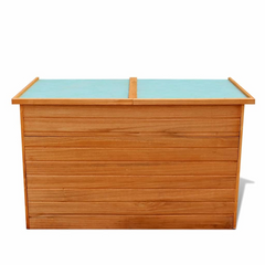 Wooden Garden Storage Box - 126x72x72 cm, Weatherproof Outdoor Chest for Cushions & Patio Essentials