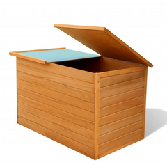 Wooden Garden Storage Box - 126x72x72 cm, Weatherproof Outdoor Chest for Cushions & Patio Essentials