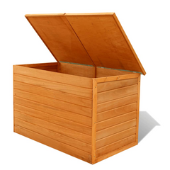 Wooden Garden Storage Box - 126x72x72 cm, Weatherproof Outdoor Chest for Cushions & Patio Essentials