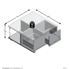 FMD Mobile Coffee Table Artisan Oak | Sleek & Functional Design with Storage Shelves and Drawers