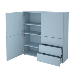 Cabinet with 3 Drawers and 3 Doors 99x31.5x101.2 cm Blue