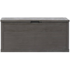 280 L Brown Garden Storage Box - Weather-Resistant, Durable Plastic with Wood Texture, Lockable & Multi-Purpose