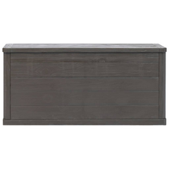 280 L Brown Garden Storage Box - Weather-Resistant, Durable Plastic with Wood Texture, Lockable & Multi-Purpose