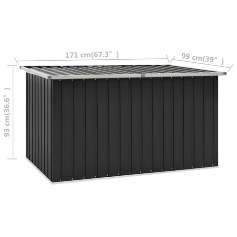 Anthracite Garden Storage Box 171x99x93 cm - Durable & Stylish Storage Solution