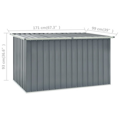 Grey Garden Storage Box 171x99x93 cm - Durable & Stylish Outdoor Chest