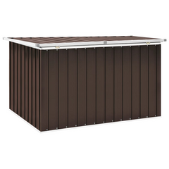 Brown Garden Storage Box 149x99x93 cm - Spacious Outdoor Chest for Cushions, Tools, and More