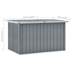 Garden Storage Box Grey 149x99x93 cm - Durable and Versatile Outdoor Storage Solution