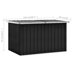 Anthracite Garden Storage Box - 149x99x93 cm | Durable Outdoor Storage Solution