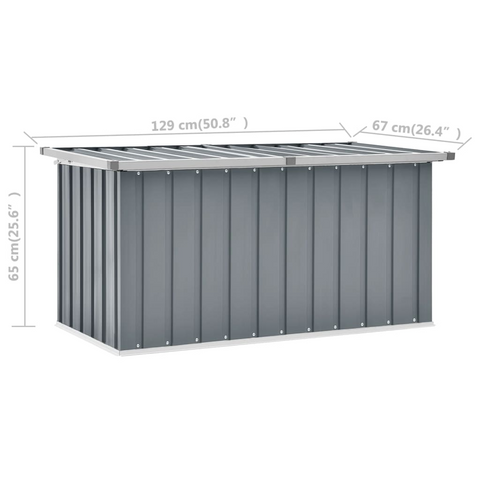 Garden Storage Box Grey 129x67x65 cm - Durable, Stylish & Versatile Outdoor Storage Solution