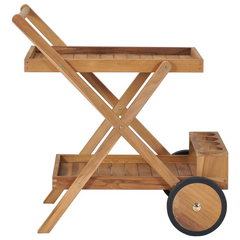 Solid Teak Wood Tea Trolley - Durable, Stylish & Functional