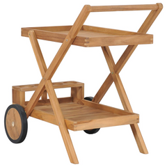 Solid Teak Wood Tea Trolley - Durable, Stylish & Functional