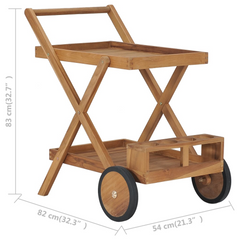 Solid Teak Wood Tea Trolley - Durable, Stylish & Functional