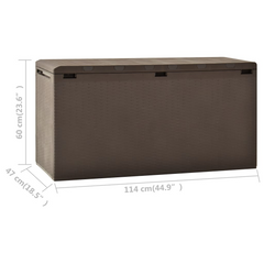 Garden Storage Box - Brown, 114x47x60 cm - Durable & Stylish Outdoor Solution