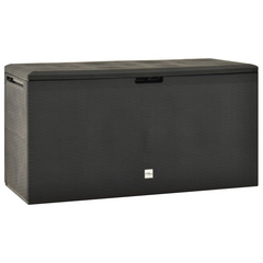 Anthracite Garden Storage Box 114x47x60 cm - Durable Outdoor Solution, 290L Capacity