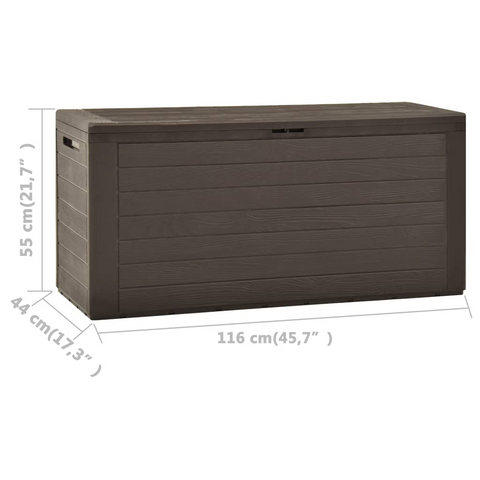 Garden Storage Box Brown 116x44x55 cm - Durable, Weather-Resistant Outdoor Storage Solution