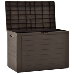 Garden Storage Box Brown 78x44x55 cm - Weather Resistant, 190L Capacity, Versatile Outdoor Storage Solution