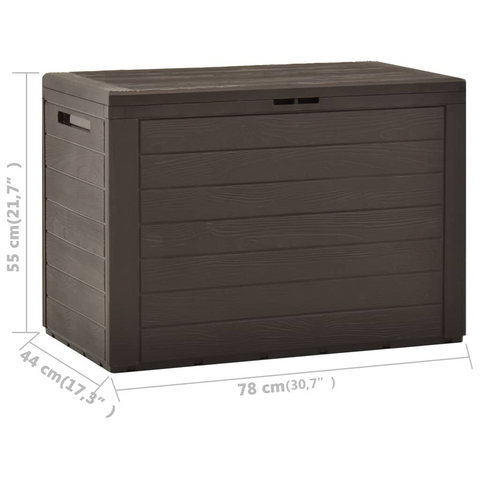 Garden Storage Box Brown 78x44x55 cm - Weather Resistant, 190L Capacity, Versatile Outdoor Storage Solution