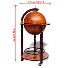 Globe Bar Wine Stand Eucalyptus Wood - Elegant and Functional