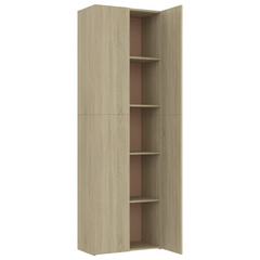 Sonoma Oak Office Cabinet with 5 Shelves & 2 Doors - 60x32x190 cm Engineered Wood Storage Solution