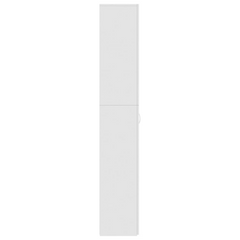 High Gloss White Office Cabinet - 5 Shelves, 2 Doors, Engineered Wood 60x32x190 cm | Elegant and Durable Storage Solution