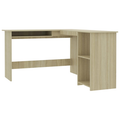 Modern L-Shaped Corner Desk in Sonoma Oak - 120x140x75 cm, Engineered Wood