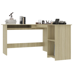 Modern L-Shaped Corner Desk in Sonoma Oak - 120x140x75 cm, Engineered Wood