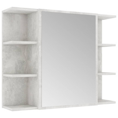 Bathroom Mirror Cabinet Concrete Grey 80x20.5x64 cm Engineered Wood