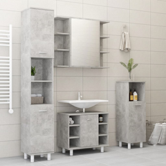 Bathroom Mirror Cabinet Concrete Grey 80x20.5x64 cm Engineered Wood