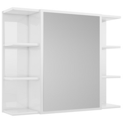 Bathroom Mirror Cabinet High Gloss White 80x20.5x64 cm Engineered Wood