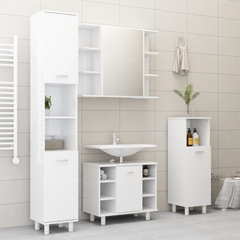 Bathroom Mirror Cabinet High Gloss White 80x20.5x64 cm Engineered Wood