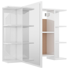 Bathroom Mirror Cabinet High Gloss White 80x20.5x64 cm Engineered Wood