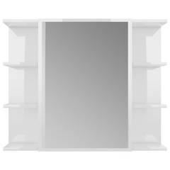 Bathroom Mirror Cabinet High Gloss White 80x20.5x64 cm Engineered Wood