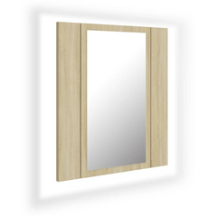 LED Bathroom Mirror Cabinet Sonoma Oak 40x12x45 cm Acrylic