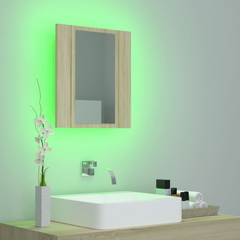 LED Bathroom Mirror Cabinet Sonoma Oak 40x12x45 cm Acrylic