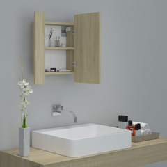 LED Bathroom Mirror Cabinet Sonoma Oak 40x12x45 cm Acrylic