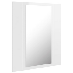 LED Bathroom Mirror Cabinet High Gloss White 40x12x45 cm Acrylic