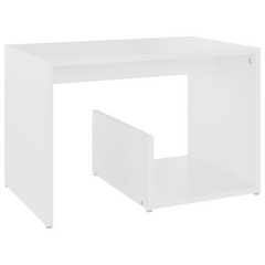 Modern Elegance: White Side Table - Engineered Wood, 59x36x38 cm - Perfect for Living Room or Bedroom