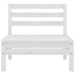 Elegant Garden Middle Sofa in White Solid Pinewood - Comfortable Outdoor Seating