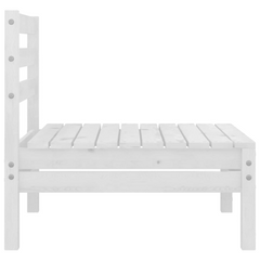 Elegant Garden Middle Sofa in White Solid Pinewood - Comfortable Outdoor Seating