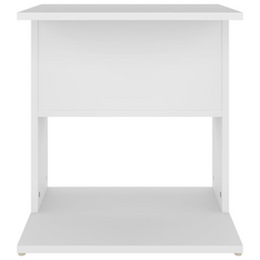 White Side Table - 45x45x48 cm, Engineered Wood - Modern & Practical