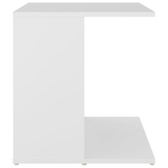 White Side Table - 45x45x48 cm, Engineered Wood - Modern & Practical