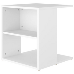 White Side Table - 45x45x48 cm, Engineered Wood - Modern & Practical