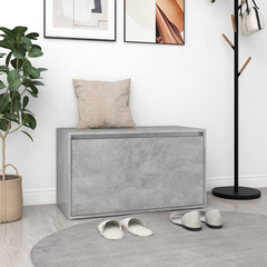 Modern Hall Bench with Storage Drawer, 80x40x45 cm, Concrete Grey Engineered Wood – Stylish & Practical Furniture