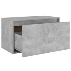 Modern Hall Bench with Storage Drawer, 80x40x45 cm, Concrete Grey Engineered Wood – Stylish & Practical Furniture